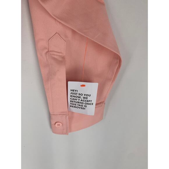 ASOS Cropped Twill Button Up Shirt Shacket Womens Size 12 Pink Jacket New - Picture 3 of 9